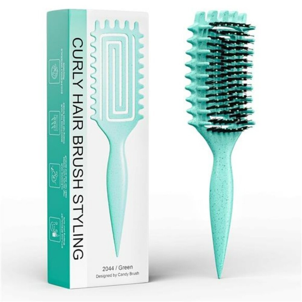 Curl Defining Brush for Curly Hair Styling Wet Dry Detangle Volume Control